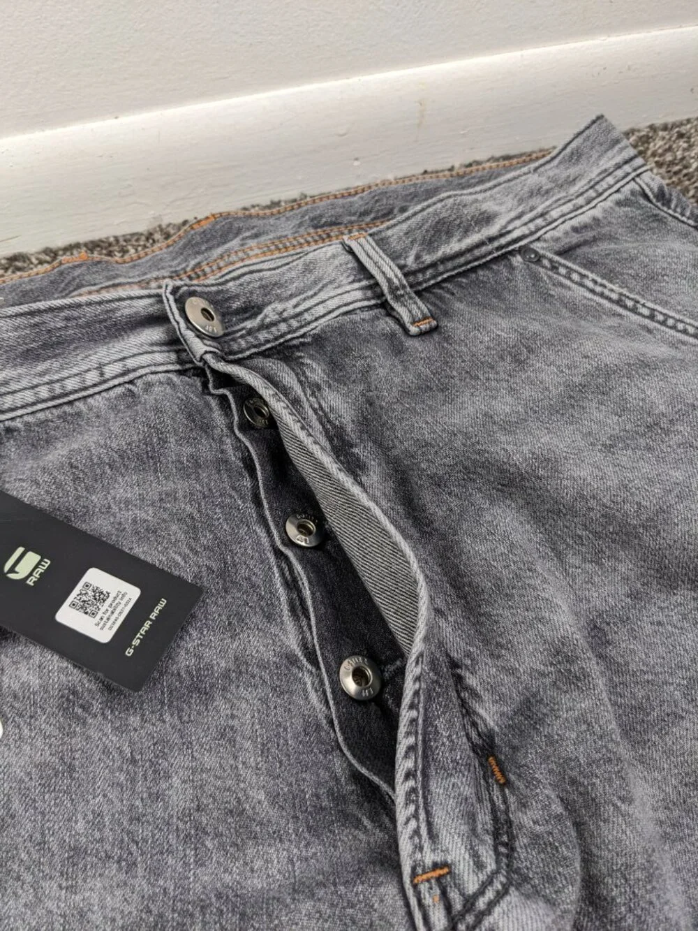 NWT G Star Jeans 3D Carpenter Double Knee Mens 38x33 Loose Fit Faded Gray $200